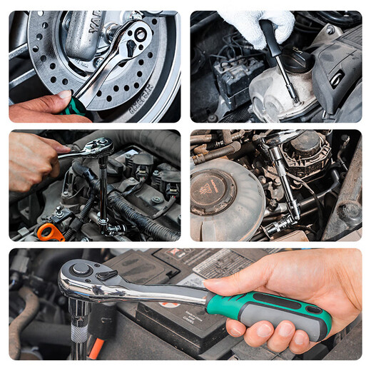 Fengshang 37-piece auto repair tool set 72-tooth ratchet quick wrench socket combination repair car home tool box