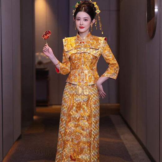 
Xiuhe Family Official Flagship Xiuhe Clothing Dragon and Phoenix Hanging 2025 New Wedding and Parenting Wedding Wedding Chinese Wedding Toast Clothing Small N-987. S