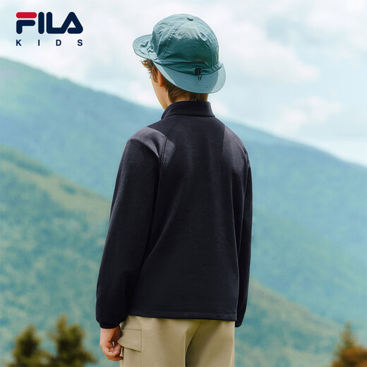 FILA Children's Clothing Long T Category 2025 Winter New Men's and Large Children's Long Sleeve T-Shirt RD Sapphire-NV 160
