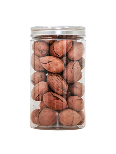 Plastic jar pet food grade sealed bottle with black lid thickened transparent round wide mouth snack packaging bucket 5585cm 16g black lid 1098 pieces