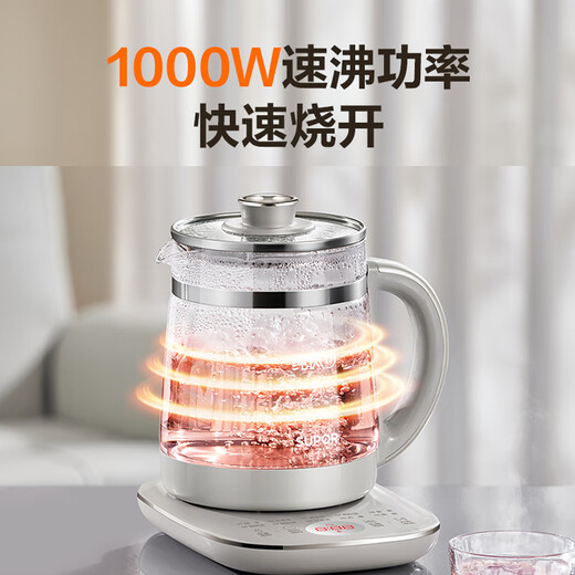 SUPOR has titanium health pot 2025 new teapot large filter 316L stainless steel constant temperature pot tea boiler pure titanium heating chassis kettle 1.5L large capacity multi-stage insulation 1.5L