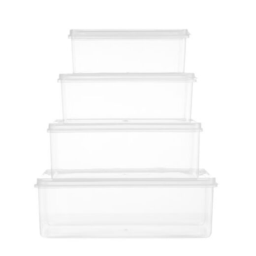 
Zhongshangguan Fresh Preservation Box Rectangular Plastic Refrigerator Refrigeration Box Fruit Food Storage Box Commercial with Lid 844 Height-up shape About 7L Delivery for over 6 yuan