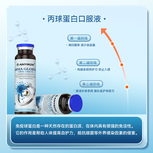 Amykon Genocin globuline Liquide Liquide Boules immunitaires Colostrum améliore la résistance immunitaire Enfants et adultes [efficacité immunitaire] Une boîte génocine liquide oral