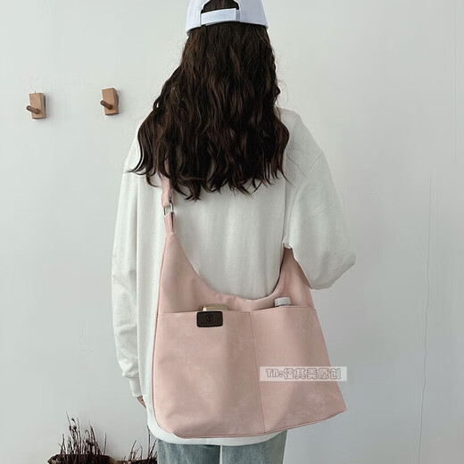 Xiaomi (MI) Leichte Leinwandtasche mit großer Kapazität Frauen einzelner Schulter-Diagonal Cross Bag College-Studenten der Klassenbeutel Freizeit und vielseitig japanisches College Beige-1049 Stoff