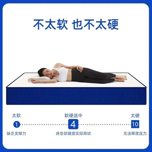 向祁床垫盒子卷包蓝色记忆棉乳胶床垫子酒店压缩独立弹簧褥子 A款厚度约20cm【柔软睡感】 1350mm*2000mm