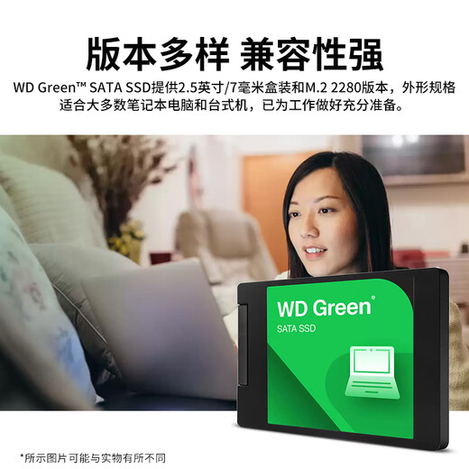 Western Digital (WD) Disque SSD vert SATA3.0 interface disque vert ordinateur portable disque dur de bureau haute vitesse faible consommation d'énergie SATA3.0 1 To