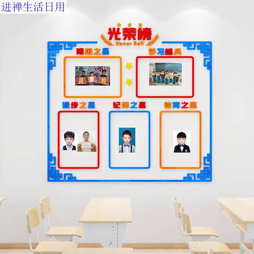 Yonghuan Klassenkultur Konstruktion Star Grundschule Ehrenliste Wall Aufkleber Schüler Stil Bildungsfoto Klassenzimmer Dekoration 3878 Typ A groß