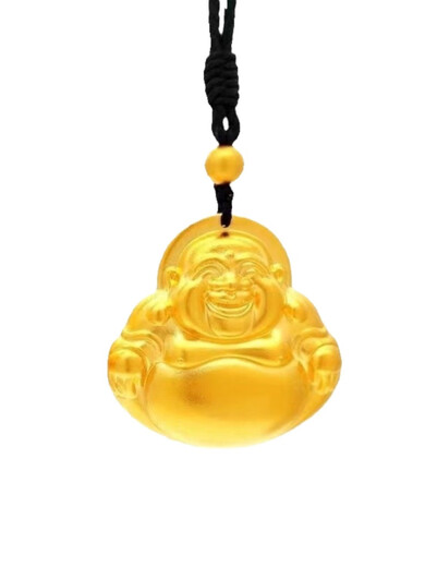 Micro-gifted water shell gold-wrapped silver-belly Maitreya Buddha men's and women's Tathagata Buddha solid safety pendant pendant pendant jewelry 12 grams about 1 gram gold