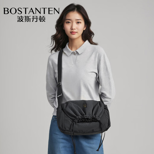 波斯丹顿（BOSTANTEN）尖耳萌魔包女生单肩斜挎泡芙饺子包男ins日韩系旅行休闲 卡其【防泼水面料___由轻出行】