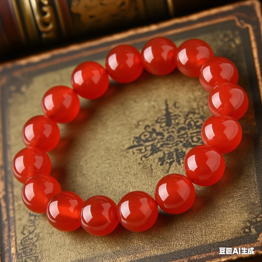 威士忌红玛瑙手链红润水晶饰品手串手链手镯女玉髓 8mm