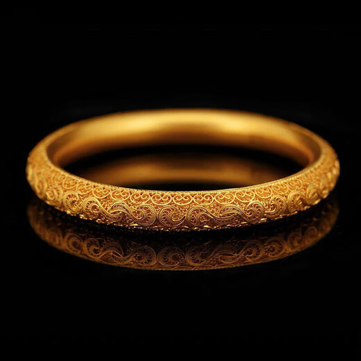 Xinxiangdu Bracelet Wedding Ancient Method Bracelet Filigree Bracelet Vietnamese Sand Gold Hollow Women's Bracelet Permanent Colorless Bracelet National Style Dragon and Phoenix Pair (Open) (With Gift Box)