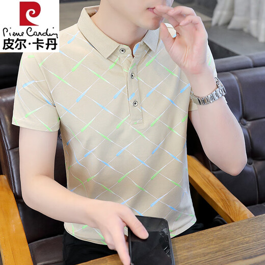 Pierre Cardin 2025 Summer Nuevo delgado y relajable cómodo, cómodo 2025 camisa de verano, de manga corta, insulto F9226 M Negro M