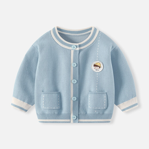 Bobu Baby Jacket Automne 2025 Nouveau petit garçon cardigan tricot top garçon printemps et vêtements d'automne pull mince pour enfants [gris] 6651 100