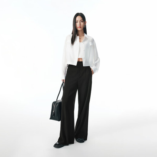 
Peacebird women's jacket shirt style women's short temperament fashionable jacket women's texture white S