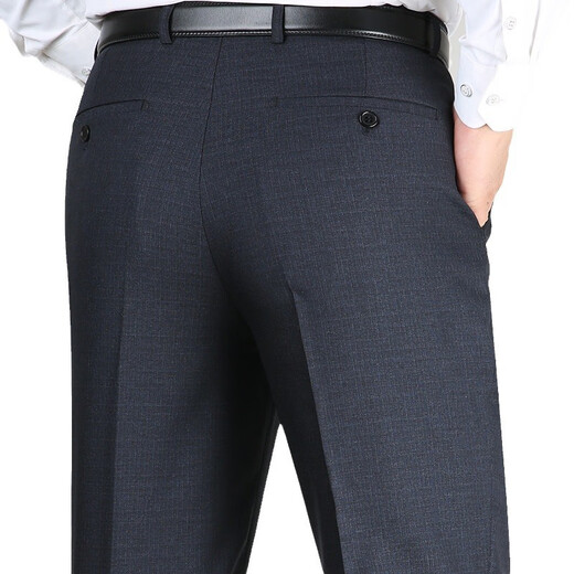 Siete lobos primavera y verano pantalones de seda de moras delgados para hombres delgados pantalones de seda de secundaria de mediana edad para hombres pantalones para hombres de mediana edad F9905# elegante gris 29 (2 pies 2 cintura)