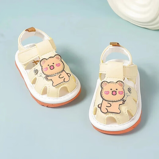 
Jingqi (JOYNCLEON) baby sandals summer toddler 1-3 years old baby shoes non-slip soft sole bag heads call shoes men and women baby shoes yellow 17 size [inner length 12cm foot length 11.5cm]