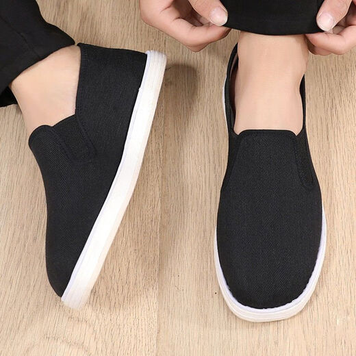 Qiaojiati old Beijing cloth shoes men's shoes breathable cloth shoes handmade thousand-layer cloth shoes middle-aged and elderly dad's shoes with soles black pure cloth shoes 41