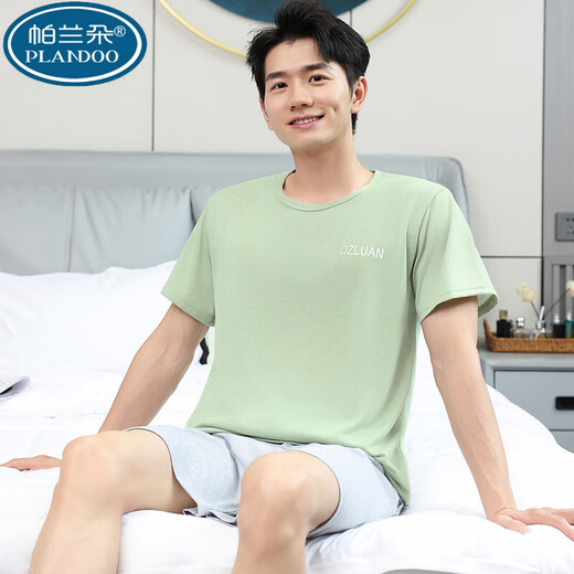 Palando Pyjamas für die Sommer-Baumwoll-Kurzärmer-Jugend im mittleren Alter mit mittleren Altersdünnern, großer Summer für Herren-Sommer-Frühlings- und Herbst-Heimkleidung 9922 [H-Serie für Männer mit kurzer Ärmel-Shorts für Männer] XL [Empfohlen 130-150jin [Jin gleich 0,5 kg]]