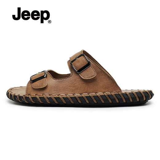 Jeep Jeep Slippers for men in autumn new style breathable soft sole wear casual sandals outdoor non-slip Roman beach shoes men brown [standard sneaker size] 39