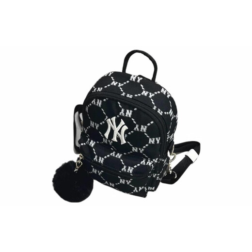 Meishi Baseball (MLB) Monogrammserie, klassische Presbyopia Volldruck Reißverschluss Öffnung und Schließung, Polyester, Rucksack, Rucksack, Mini, Schwarz, Einzelgröße