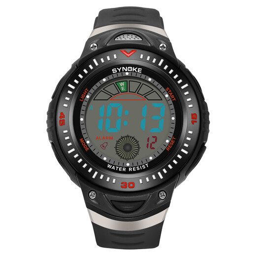Shinuoke Men's Sports Electronic Watch Waterproof Outdoor Multifunctional Shock and Fall Resistant Junior High School Student Watch 9902 Black