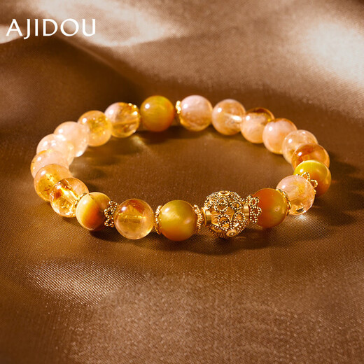 AJIDOU Ajidou Bracelet Women's Chinese Citrine Agate Bracelet Hand Beaded Bracelet Light Luxury High-end Birthday Gift