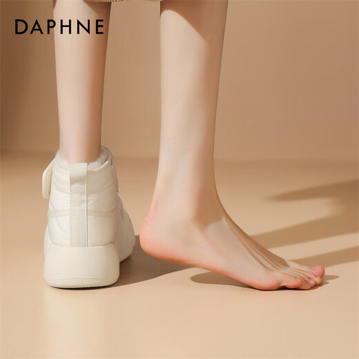 Daphne velvet thickened cotton shoes snow boots winter women's bread shoes snow cotton 4023607099 beige 38