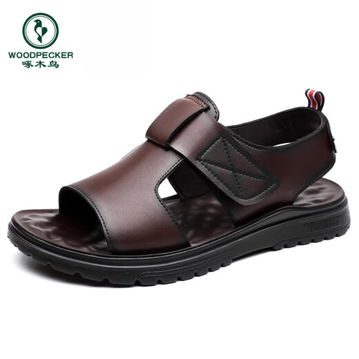 Pics de bois sandales en cuir décontractées pour hommes 2025 Été Nouveau épais solennel Sorcothérapie chaussure de plage respirant léger poids confortable sandales romaines CLP6189 marron 38