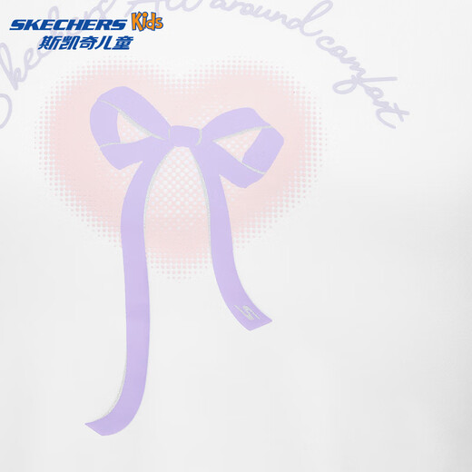 Skechers Skechers girls quick-drying casual sports long-sleeved splicing fashionable cute top P325G012 bright white/0019 130