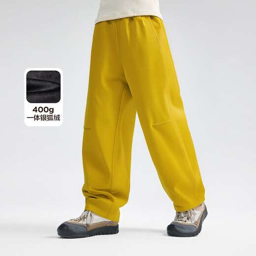 左西男童加绒裤子冬季运动裤2025新款儿童一体绒保暖长裤 深灰色 160