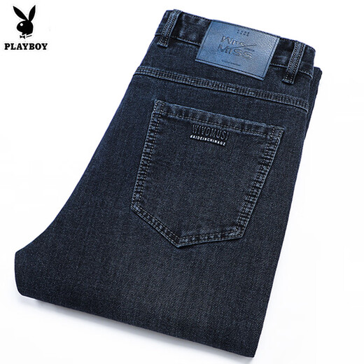 Playboy (Playboy) High-End-Sommer-Dünne Jeans mittleren Alters mit hoher Taille Hosen Dad Business Casual Hosen Fashion Blue [3890 Models] Sommerdünn 36 Größe (Taille 2 Fuß 9)