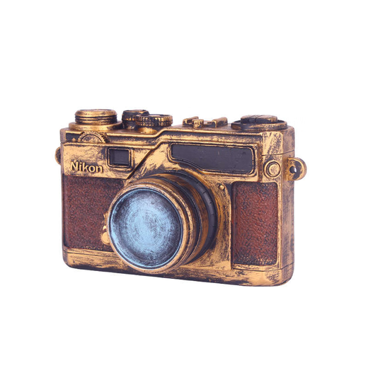 Sanqihu American retro creative camera model ornament store home decoration coffee shop European craft gift plaid 16803 gold