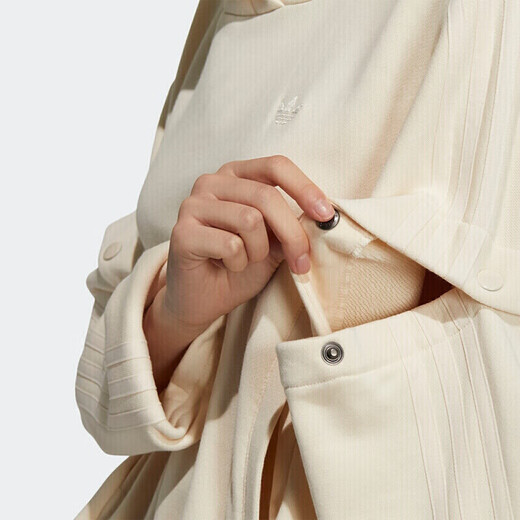 阿迪达斯 （adidas）三叶草外套女装春季运动服健身训练透气舒适防风时尚休闲服连帽 HC6605白色/内里毛圈 S