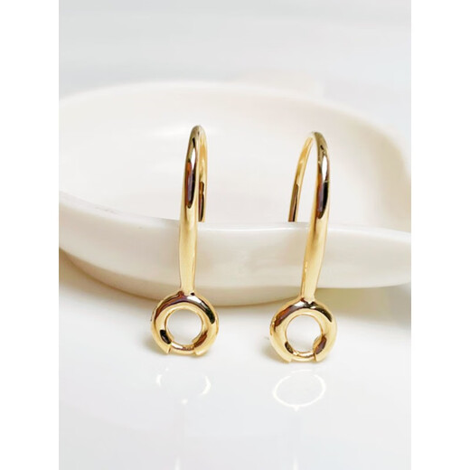 QUAMER universal buckle ear hook earrings plated 18K gold earrings diy accessories earrings niche design universal versatile pair of round earrings universal buckle - gold color (plated