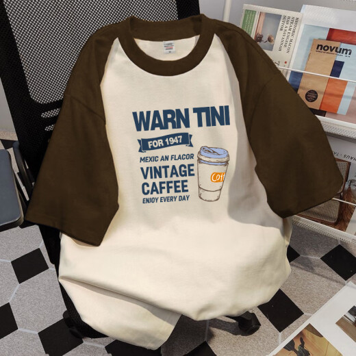 Metersbonwe pure cotton short-sleeved T-shirt men's summer American retro raboss sleeve top color-blocking loose versatile couple half-sleeved T-shirt P55-light gray paired navy blue-[C694] S 60-80Jin[Jin equals 0.5 kg]