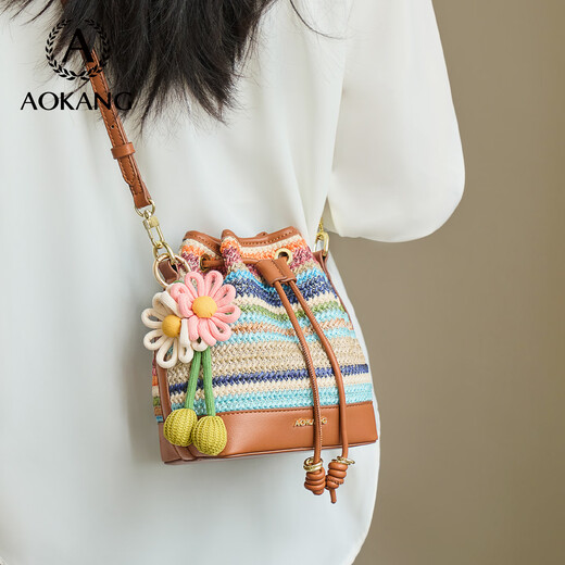 Aokang Bag Damen neuer trendiger Bucket High-End-Handtasche Leicht Luxus Crossbody Umhängetasche Geburtstagsgeschenk für Freundin Frau