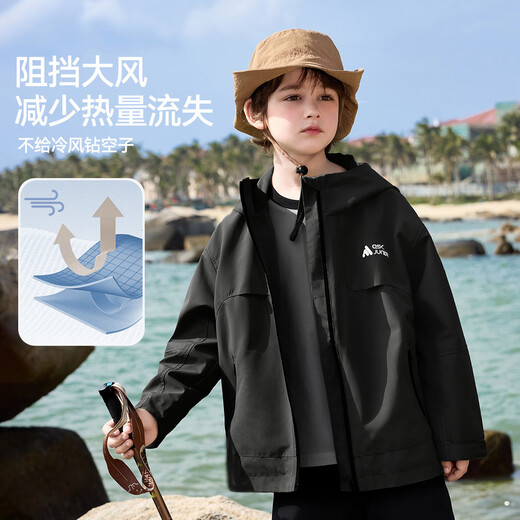 ASK JUNIOR【强防水软壳服】儿童外套秋装男童跑步运动夹克青少年登山服