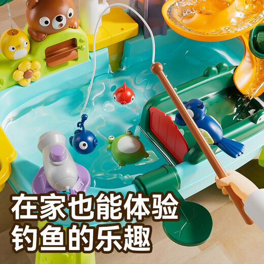 趣然儿童洗碗机循环出水宝宝洗手盆电动厨房洗菜池益智仿真过家家玩具 【电动款】粉色火山喷雾洗碗机