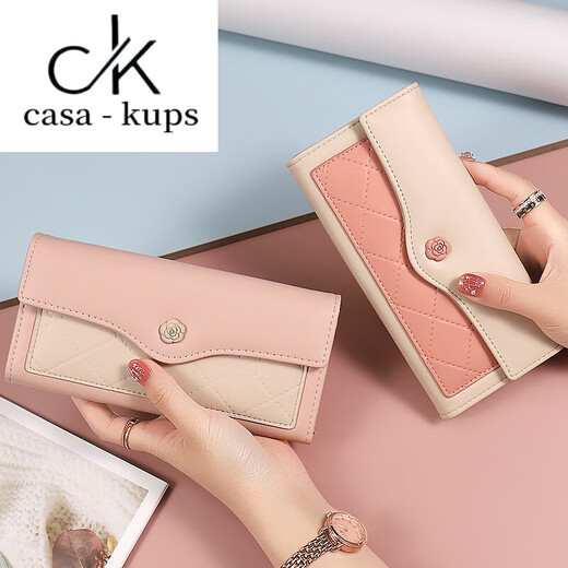 Casa-kupscck portefeuille dames 2025 rose craquette de croissance des femmes portefeuille de croissance des femmes portefeuille à la mode de vache de vache portefeuille noire