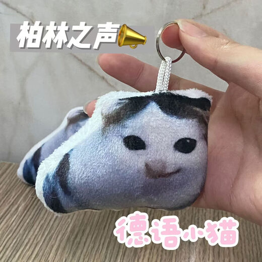 网红疯狂旋转猫集合蒜鸟钥匙扣Oi旋转猫挂件发声器钥匙扣搞笑猫 小女孩钥匙扣挂件-橙色