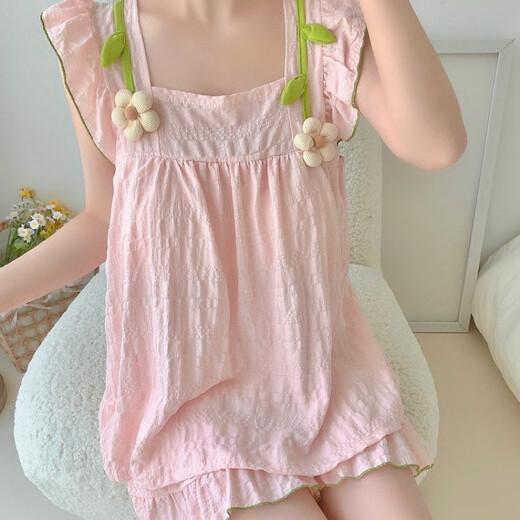 S.SOFEA夏季带胸垫睡衣甜美可爱少女家居服广州十三行 hds-9930#紫色 185 XXL