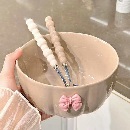 恩宝乐特别好看的陶瓷碗盘餐具套装家用水果碗面碗汤碗吃饭碗2024新款 简约纯色釉盘子8.5寸2个装1278