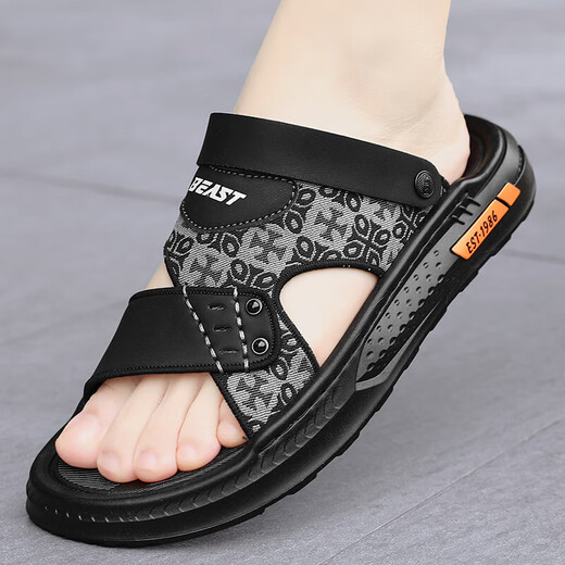 [Direktverkäufe vom Hersteller] Männersandalen für Herren, die Nicht-Schlupf-Drive-Dual-Purple-Hausschuhe für Sommer im Freien Mode Sandalen Strandschuhe Khaki 41 tragen