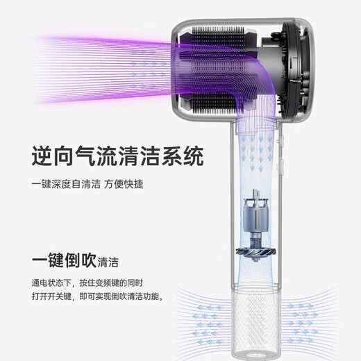 Kangfu high-speed hair dryer hollow leafless Valentine's Day gift for home use with high power and high wind for girlfriend plasma white + stand Kangfu F9 plasma + magnetic air nozzle