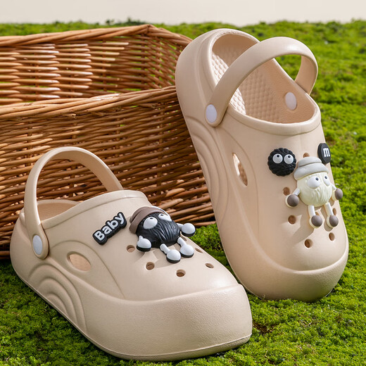 She enjoys hole shoes for women EVA beach shoes sandals and slippers with shit feeling wrapped around the head outside wearing slippers TG361 Beige 37-38