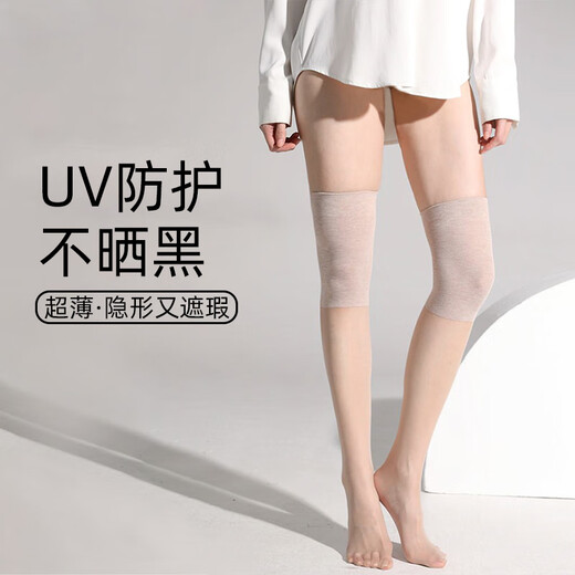 再朔丝袜女空调房护膝袜夏秋季中长薄款寒腿高筒点胶过膝长筒袜3双