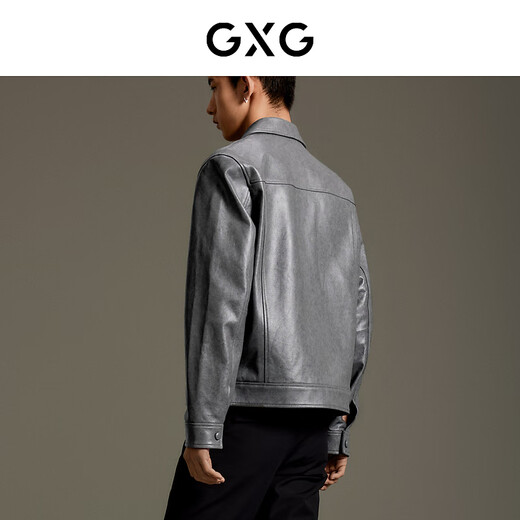 GXG男装 商场同款舒适绵羊皮皮衣外套 2023年秋季新款GEX11214383 灰色 L