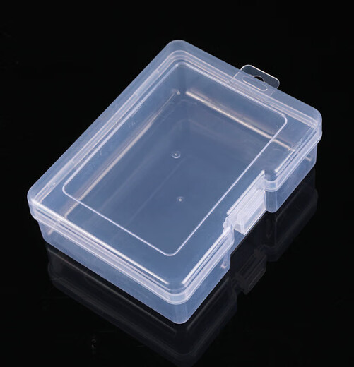 PP transparent plastic lock box with lid desktop organizer small accessories jewelry box portable parts storage box empty box large lock (14.4*8.5*3.4)/1 piece