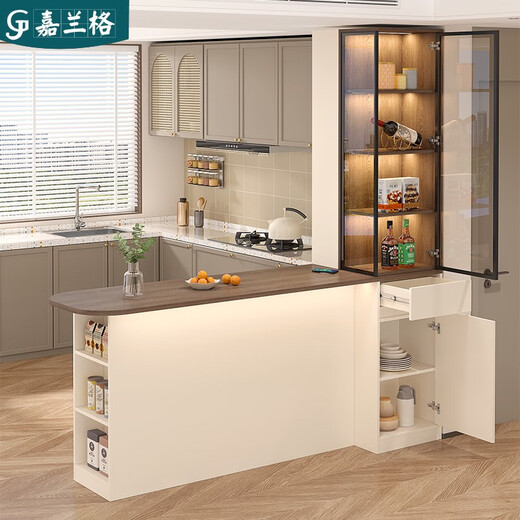 JPHZNB Cocina personalizada Mesa Middle Island Bar Gabinete de partición Gabinete lateral de comedor Cabinete de vino Integrado Gabinete de almacenamiento 9G374 Estilo 12 (sin luces y sin enchufe) 1478*60
