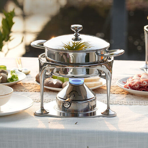 Kisag Watts stove 304 stainless steel inflatable small hot pot pot, one person, one pot, club home hot pot special pot, shabu-shabu set 16CM